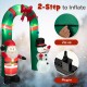 8-foot Christmas inflatable archway featuring Santa Claus and a snowman, ideal for festive outdoor decorations.