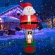 Inflatable Santa Claus and reindeer, 8 feet tall, with LED lights, perfect for festive outdoor holiday displays.