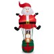 8-foot inflatable Santa Claus with reindeer, featuring LED lights, durable polyester, and stable design for outdoor.