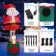 8-foot inflatable Santa Claus and reindeer with LED lights, waterproof fabric, and included ground stakes for outdoor.