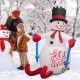 6FT inflatable Christmas decoration with LED lights, featuring a snowman design, perfect for outdoor holiday displays.