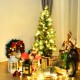 3-foot LED Christmas entrance tree with red berries and pine cones, pre-lit for festive holiday decor.