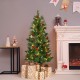 3' LED Christmas entrance tree with red berries and pine cones, pre-lit with warm white lights, perfect for festive.