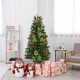3-foot LED Christmas entrance tree decorated with red berries and pine cones, creating a vibrant holiday atmosphere.