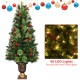 3-foot LED Christmas entrance tree showcasing dense PVC needles and warm white lights, ideal for holiday entrance decor.