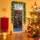 9FT pre-lit artificial Christmas garland featuring a lush mix of green tips and vibrant red berries, perfect for.