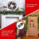 9FT pre-lit artificial Christmas garland with red berries and 100 warm white LED lights for festive indoor or outdoor.