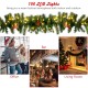 9FT pre-lit artificial Christmas garland with 100 LED lights, red berries, and pine cones for festive indoor and.