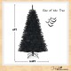 6ft black artificial Christmas Halloween tree with purple LED lights, featuring hinged branches for easy setup.