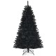 6ft black artificial Christmas Halloween tree with purple LED lights, featuring lush branches for festive decoration.