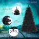 6ft black artificial Christmas Halloween tree with purple LED lights, featuring 680 branch tips and a sturdy metal.
