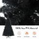 Black artificial Christmas Halloween tree with lush branches, 6ft tall, made of 100% new PVC, featuring purple LED.