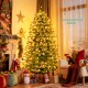 Pre-lit 7' artificial Christmas tree with 540 LED lights, showcasing a lush design for festive home decoration.