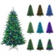Pre-lit 7' artificial Christmas tree with colorful LED lights, featuring hinged branches for easy assembly and app.