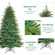 Pre-lit 7' artificial Christmas tree with 540 LED lights, featuring PE and PVC tips for a lush, odorless design.