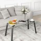 Modern tempered glass coffee table with metal frame, showcasing a sleek design and easy-to-clean surface for living.