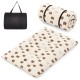 Foldable full-size futon mattress with washable cover and carry bag, ideal for camping and versatile floor use.