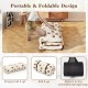 Foldable futon mattress with washable cover, rolled up for easy transport, ideal for camping or home use.