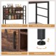 Coffee bar cabinet featuring a heavy-duty metal frame, convenient handle, and adjustable foot pads for stability.