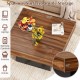 Rustic brown coffee table with spacious surface, ample storage, and smart RGB LED lights for versatile use.