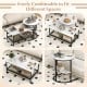 Rectangle coffee table and side table set with white faux marble surface, featuring storage shelves for versatile use.
