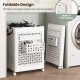 Collapsible laundry basket set in white, featuring a large bin and small hanging basket for versatile storage solutions.