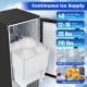 Commercial ice maker with 25 lbs storage, producing 110 lbs/day, featuring a user-friendly control panel for easy.