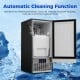 Commercial ice maker with automatic cleaning function, 110 lbs/day capacity, stainless steel housing, ideal for.