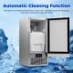 Commercial ice maker with stainless steel housing, automatic cleaning function, and 25 lbs storage capacity for home.