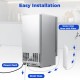 Commercial ice maker with water inlet hose and drain hose, featuring easy installation for home bar or cafe use.