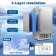 Commercial under counter ice maker with stainless steel housing, 90 lbs/day output, and 3-layer insulation for slow.