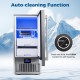 Commercial under counter ice maker with self-cleaning function, stainless steel, and adjustable ice thickness for.