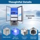 Commercial under counter ice maker with reversible door, built-in LED lights, and adjustable foot pads for versatile.