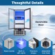 Commercial under counter ice maker with reversible door, built-in LED lights, and adjustable foot pads for versatile.