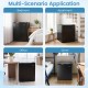 Compact mini fridge in black with adjustable thermostat, ideal for bedroom, office, or dorm use, featuring a dedicated.