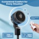 Compact oscillating standing fan with remote control, 8 speeds, and 70° oscillation for customizable comfort at home.