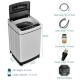 Compact washer and dryer combo with stainless steel drum, 1.5 cu.ft capacity, ideal for small spaces like apartments.