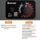 Control panel of the Compact Washer and Dryer Combo showing heat settings and timer options for efficient laundry.