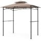 BBQ station featuring an 8x5 FT waterproof grill gazebo with adjustable chimney and ample storage for tools and charcoal.