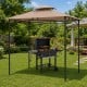 Complete BBQ station featuring an 8x5 FT waterproof grill gazebo, charcoal grill, and ample storage for outdoor cooking.