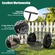 Compost spreader with a height-adjustable T-shape handle, large door, and durable metal mesh for easy filling and.