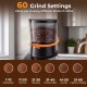 Conical burr coffee grinder showcasing 60 precise grinding settings for customizable coffee texture and flavor.