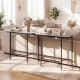 Console table with gray faux marble tabletop and heavy-duty metal frame, perfect for entryways or living rooms.
