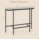 Console table with faux marble tabletop and heavy-duty metal frame, measuring 44"x12"x36", ideal for entryways.