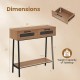 Console table with LED lights, featuring two drawers and an open shelf, ideal for hallway storage and decor.