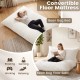 Convertible bean bag floor sofa in beige with machine-washable corduroy cover, ideal for reading, gaming, or relaxing.