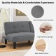 Convertible gray futon sofa bed with adjustable backrest, soft sponge padding, and solid wood frame for versatile.
