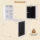 Convertible wall-mounted table with chalkboard, featuring storage compartments and a fold-out design for space-saving.