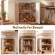 Corner bread box in white bamboo with dual-layer design, ideal for bread, fruit, and snacks in kitchen spaces.