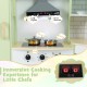 Corner kids play kitchen in green with pots, LED lights, and sounds, perfect for immersive cooking fun for little chefs.